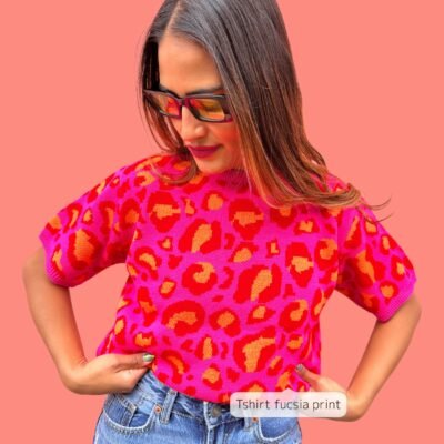 T-shirt Fucsia Print