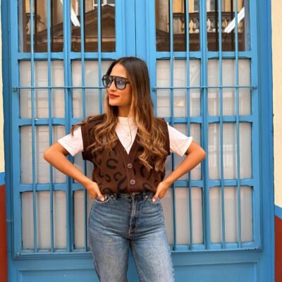 Chaleco Brown Print